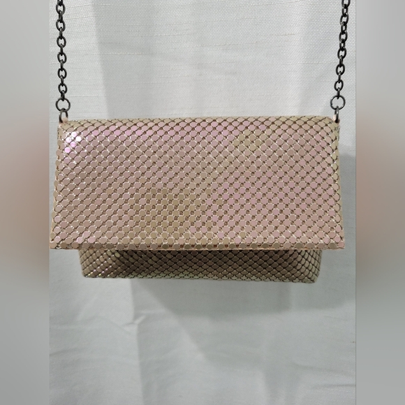 Jessica M'cClintock Vintage  Pink Iridedecent Metal Mesh Purse Tassle - Picture 1 of 9